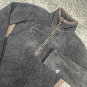 KÜHL Kuhl Jacket Womens Small Advokat Fleece Gray Brown 1/4‎ Zip Gorpcore Hiking